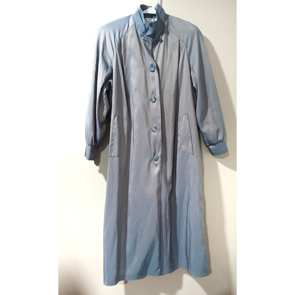 VINTAGE 80's Irridescent Traveler Rain Coat 8 - Picture 2 of 9